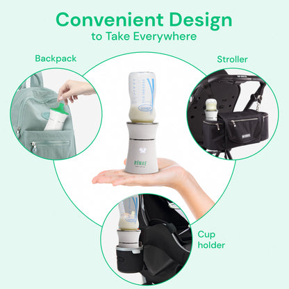 Portable Baby Bottle Warmer (4 Adapters Included)