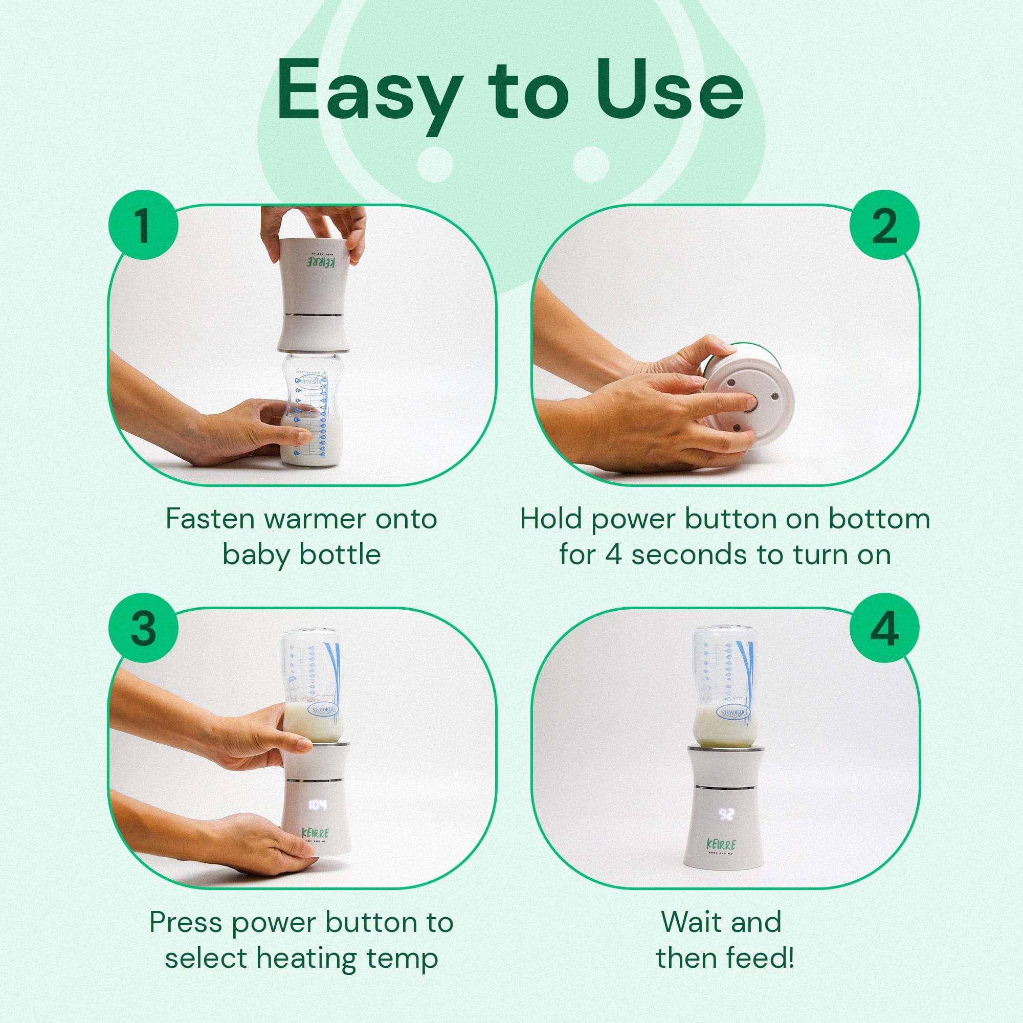 KNOIER Portable Bottle Warmer, Battery-Powered Milk Warmer for